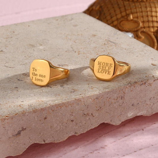 18K Gold-Plated Affirmation Ring - Etérea